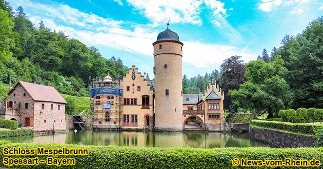 Mespelbrunn Palace is a moated castle in the Spessart between Wrzburg and Aschaffenburg